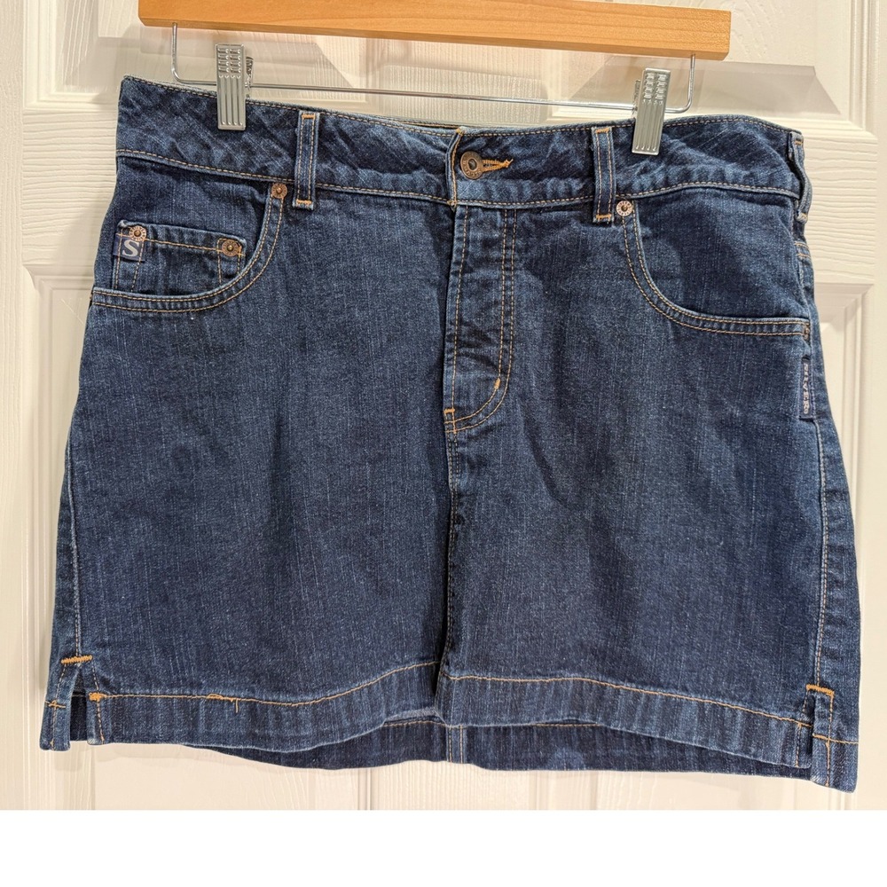 Silver Jeans Denim Mini Skirt Dark Wash Blue Vintage Made in Canada 31 Y2K 90's